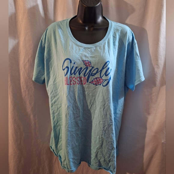Simply Blessed Short Sleeve Tee - Light Blue - Picture 2 of 4